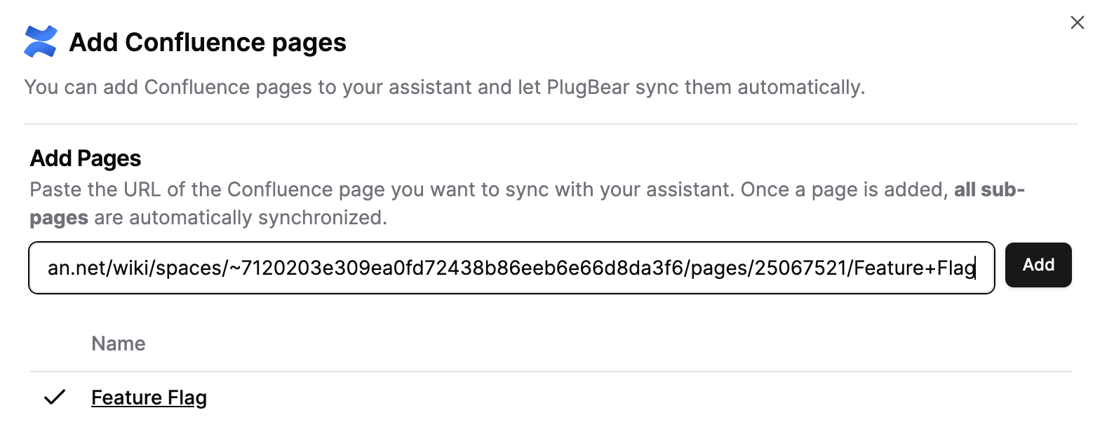 Confluence Sync Add Page