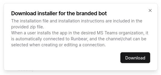 Installation file dialog