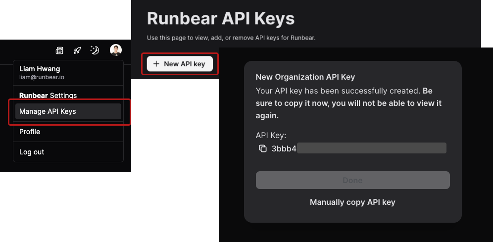 Runbear API Keys