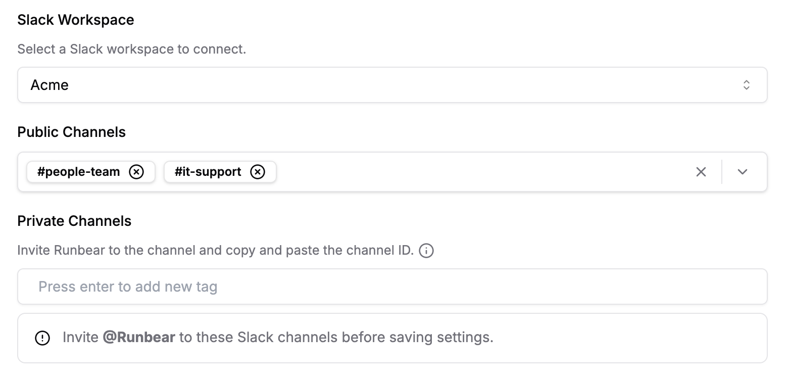 Slack channel picker